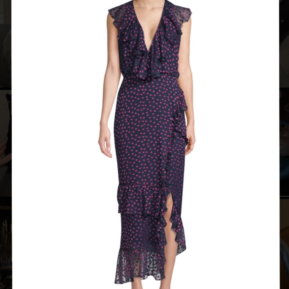 Saloni Anita Silk Midi Dress